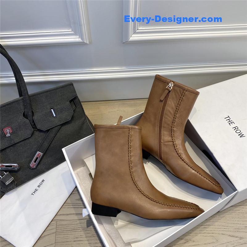 The R0w autumn and winter stitched retro short boots