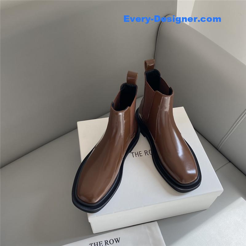 The Row Brown Elastic Ranger Chelsea Boots