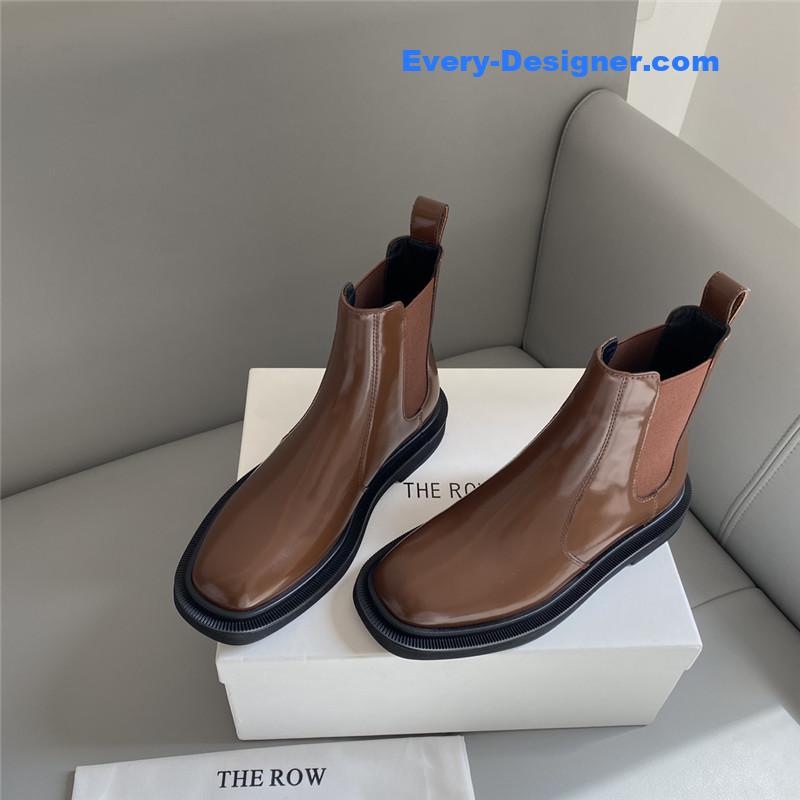 The Row Brown Elastic Ranger Chelsea Boots