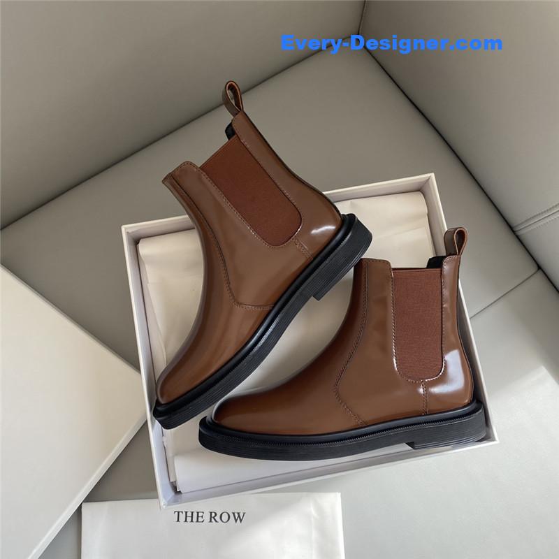 The Row Brown Elastic Ranger Chelsea Boots