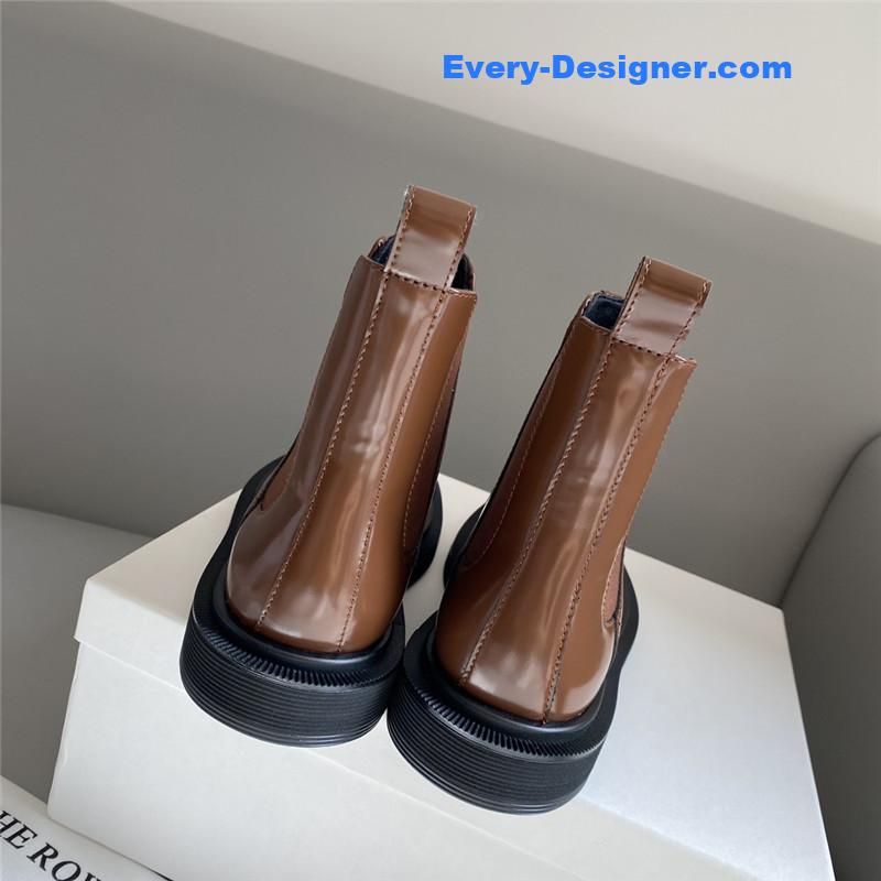 The Row Brown Elastic Ranger Chelsea Boots
