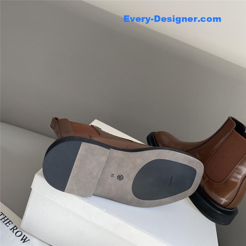 The Row Brown Elastic Ranger Chelsea Boots