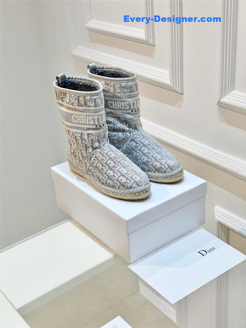 D10r gray velvet monogram granville flat espadrille boots