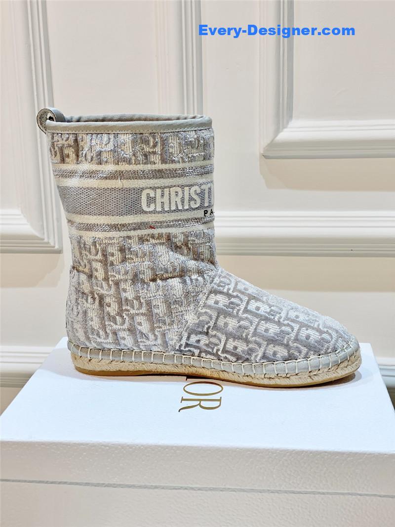 D10r gray velvet monogram granville flat espadrille boots