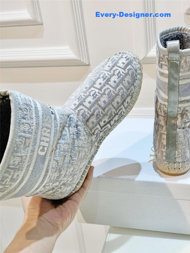 D10r gray velvet monogram granville flat espadrille boots