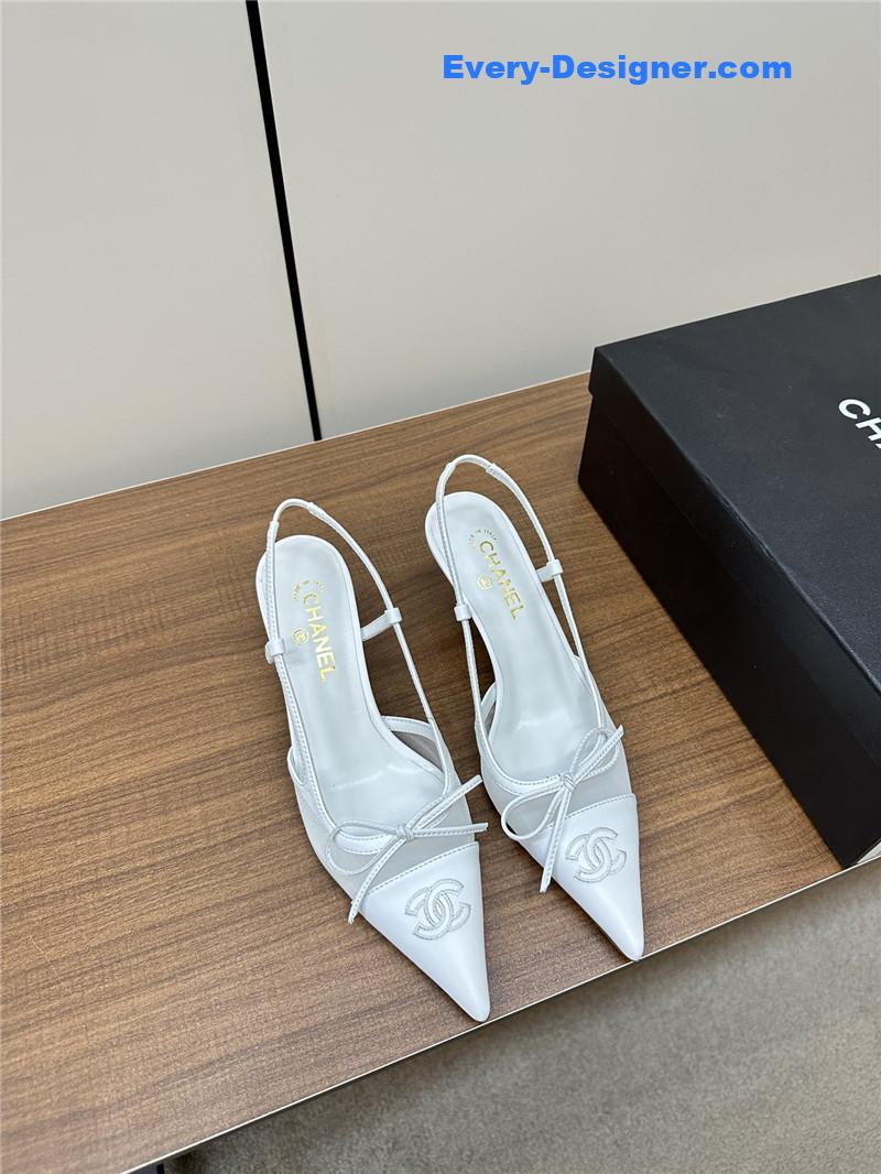 Ch**el pointed bow mesh sexy sandals