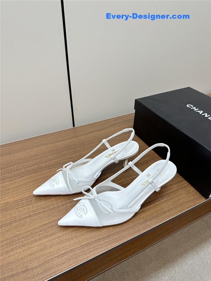 Ch**el pointed bow mesh sexy sandals