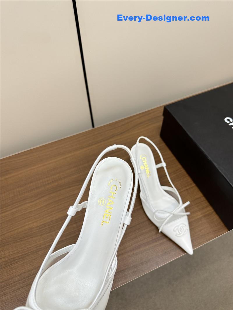 Ch**el pointed bow mesh sexy sandals