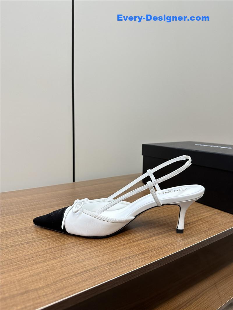 Ch**el pointed bow mesh sexy sandals