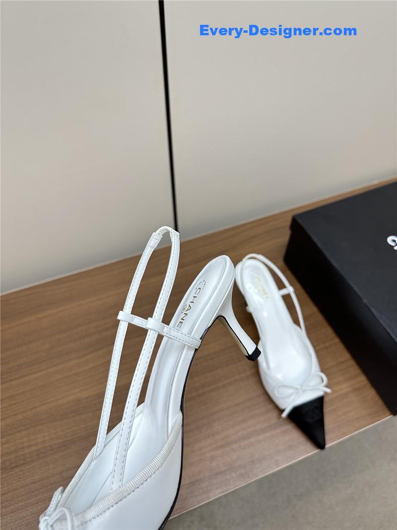 Ch**el pointed bow mesh sexy sandals