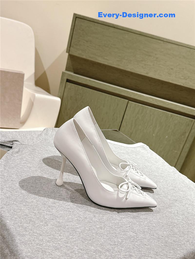 J1m*y Ch00 scarlett 50 white nappa leather pumps