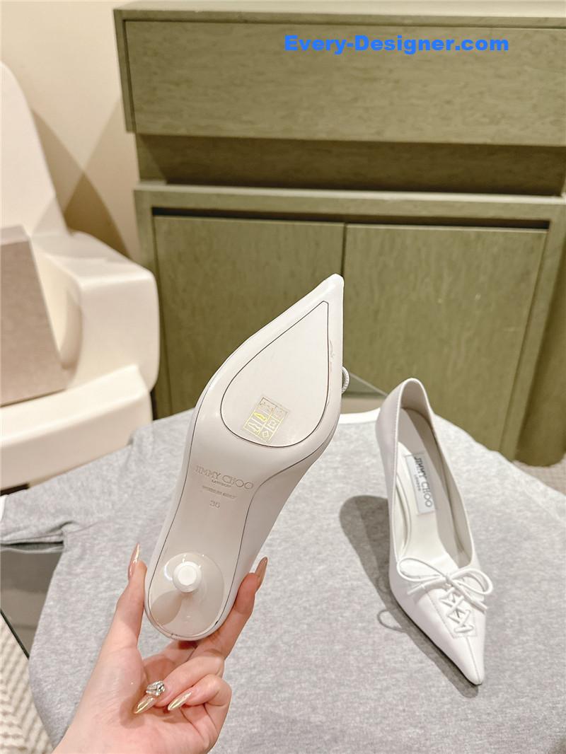 J1m*y Ch00 scarlett 50 white nappa leather pumps