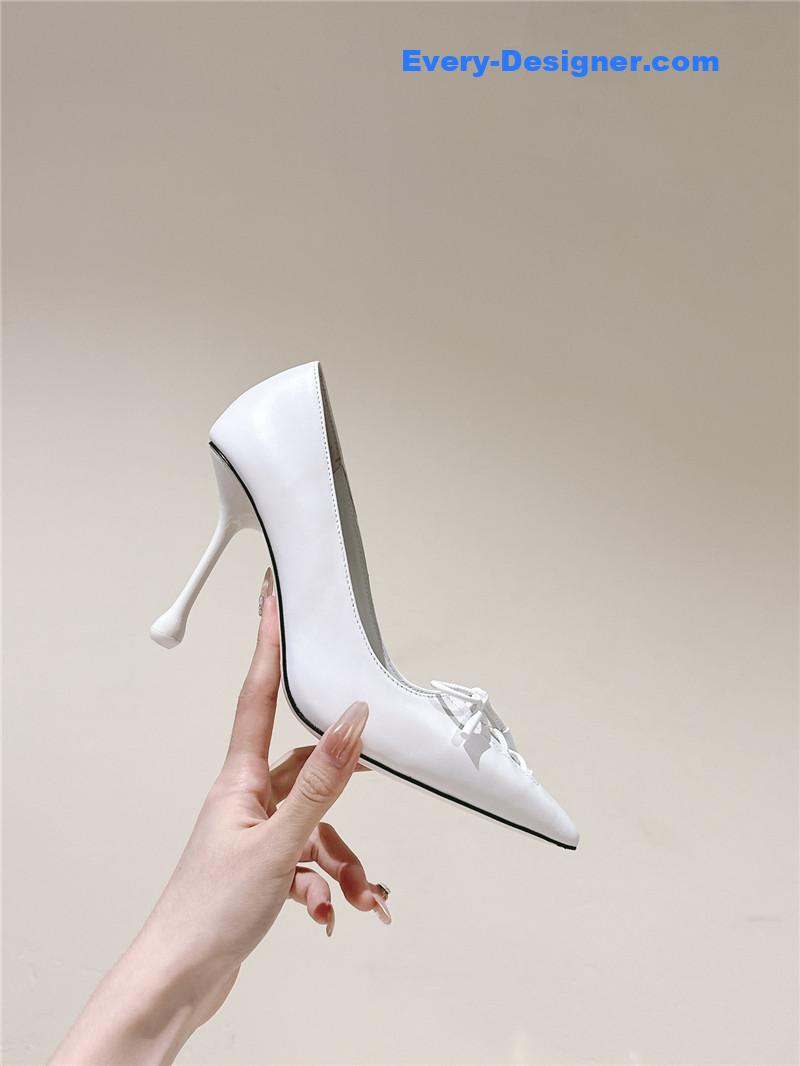 J1m*y Ch00 scarlett 50 white nappa leather pumps