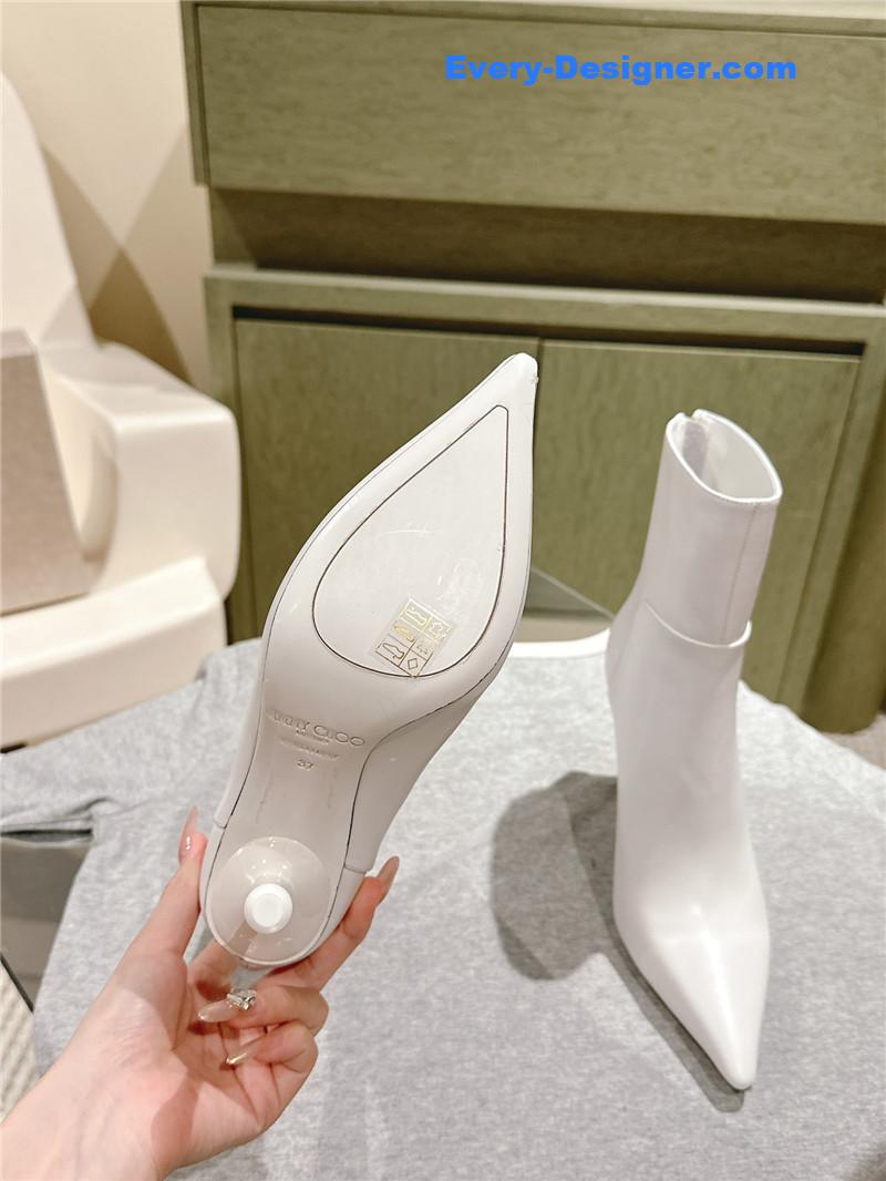 J1m*y Ch00 cycas 80 lambskin ankle boots in white