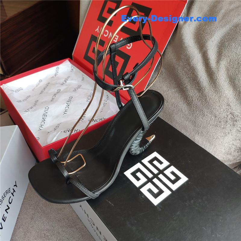 Givenchy Triple Toe Horn Slingbacks Black Leather