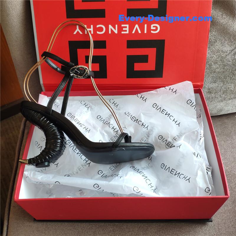 Givenchy Triple Toe Horn Slingbacks Black Leather