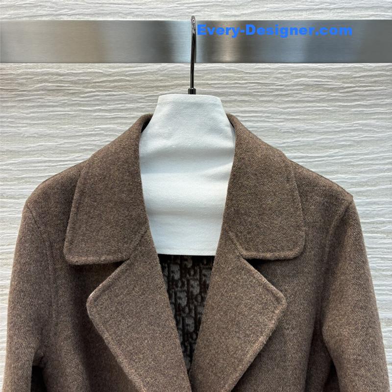 D10r logo jacquard lapel wool cashmere coat replicas clothes