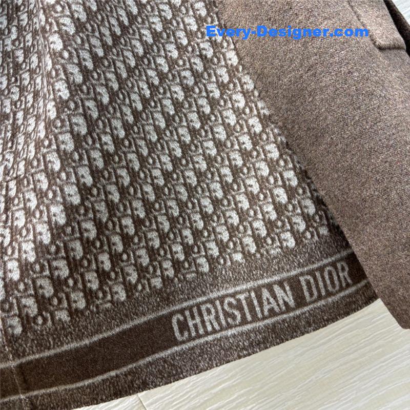 D10r logo jacquard lapel wool cashmere coat replicas clothes