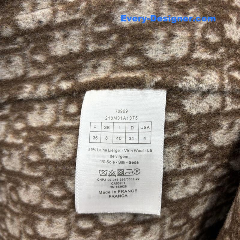 D10r logo jacquard lapel wool cashmere coat replicas clothes