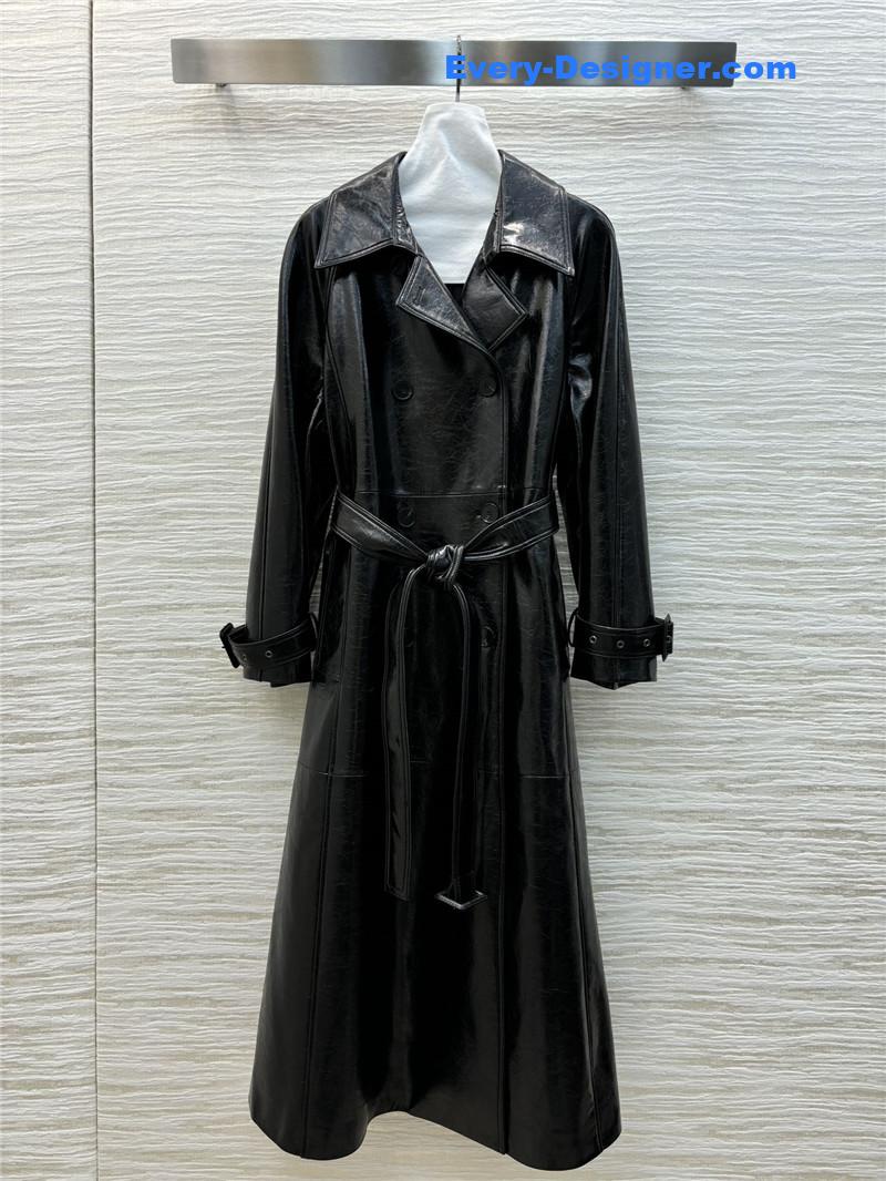 D10r lapel double-breasted leather trench coat replica d&g clothing