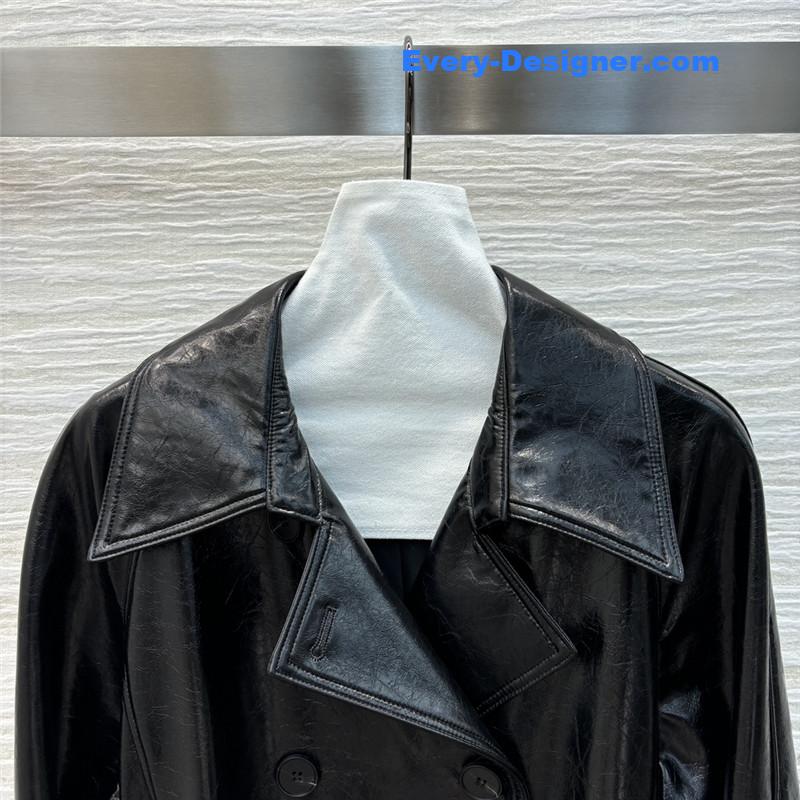 D10r lapel double-breasted leather trench coat replica d&g clothing