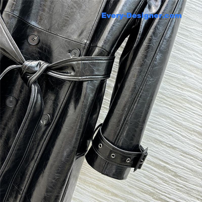 D10r lapel double-breasted leather trench coat replica d&g clothing