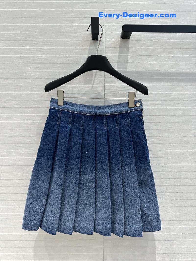 D10r floral denim pleated skirt replica d&g clothing