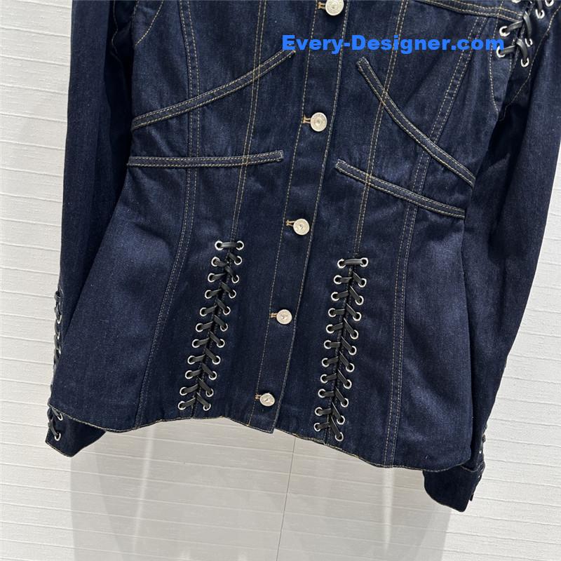 a1exa*der Mcqv*en waist denim jacket replica clothing sites