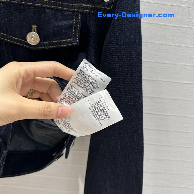 a1exa*der Mcqv*en lace-up shoulder denim jacket replicas clothes