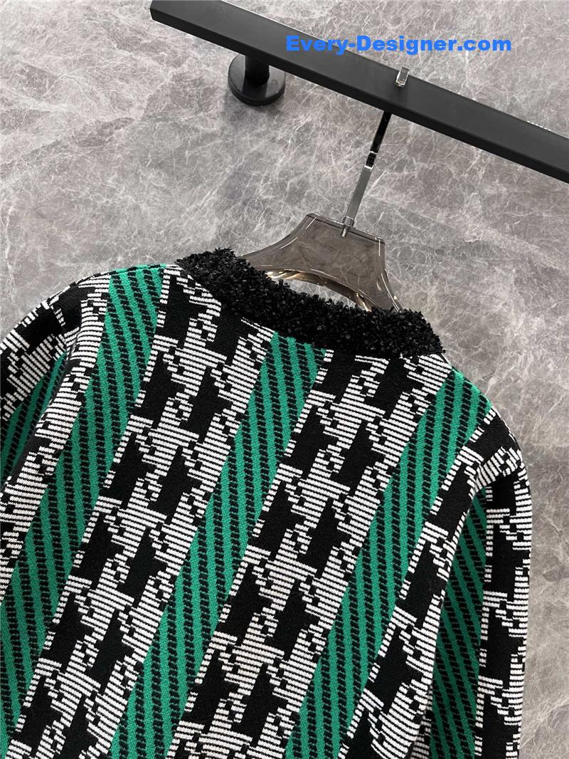 Ch**el color block knitted cardigan jacket replica d&g clothing