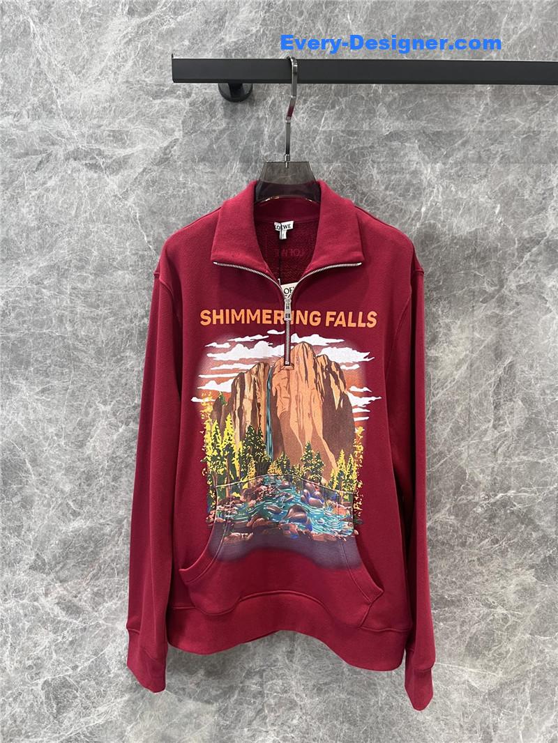 L0ew* half zip stand collar pullover sweatshirt replicas clothes