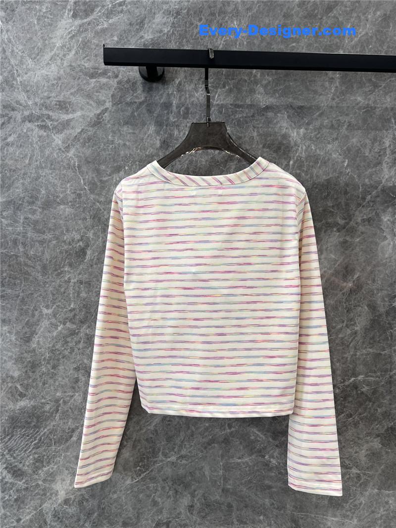 M1um1u striped single-breasted small coat replica designer clothes