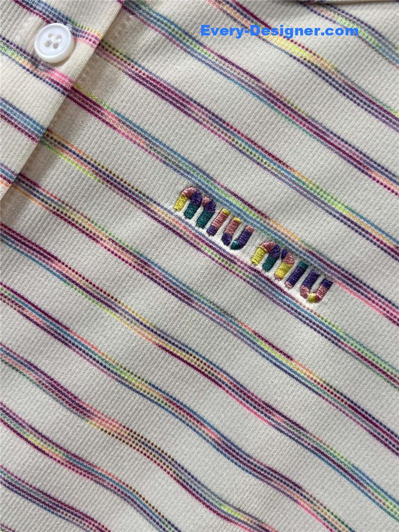 M1um1u striped single-breasted small coat replica designer clothes