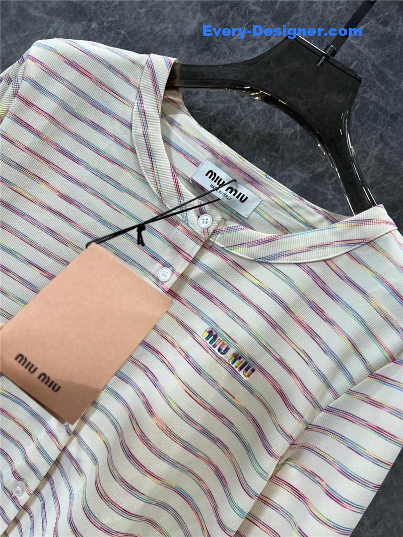 M1um1u striped single-breasted small coat replica designer clothes