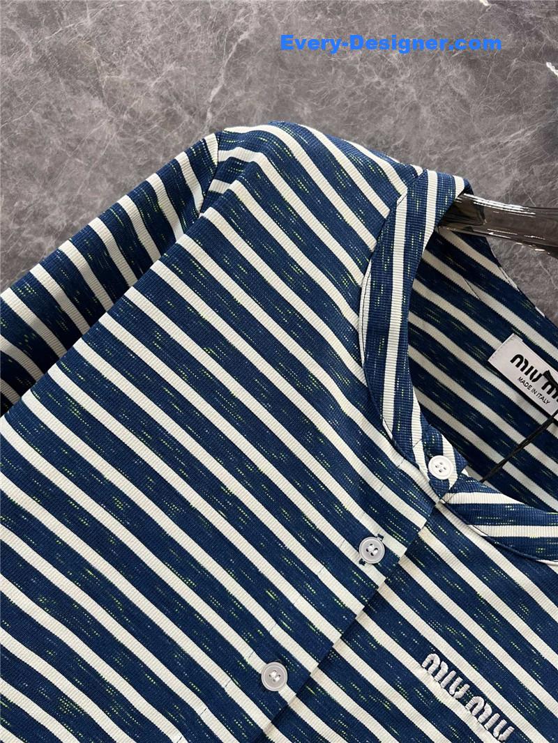 M1um1u striped single-breasted small coat replica designer clothes