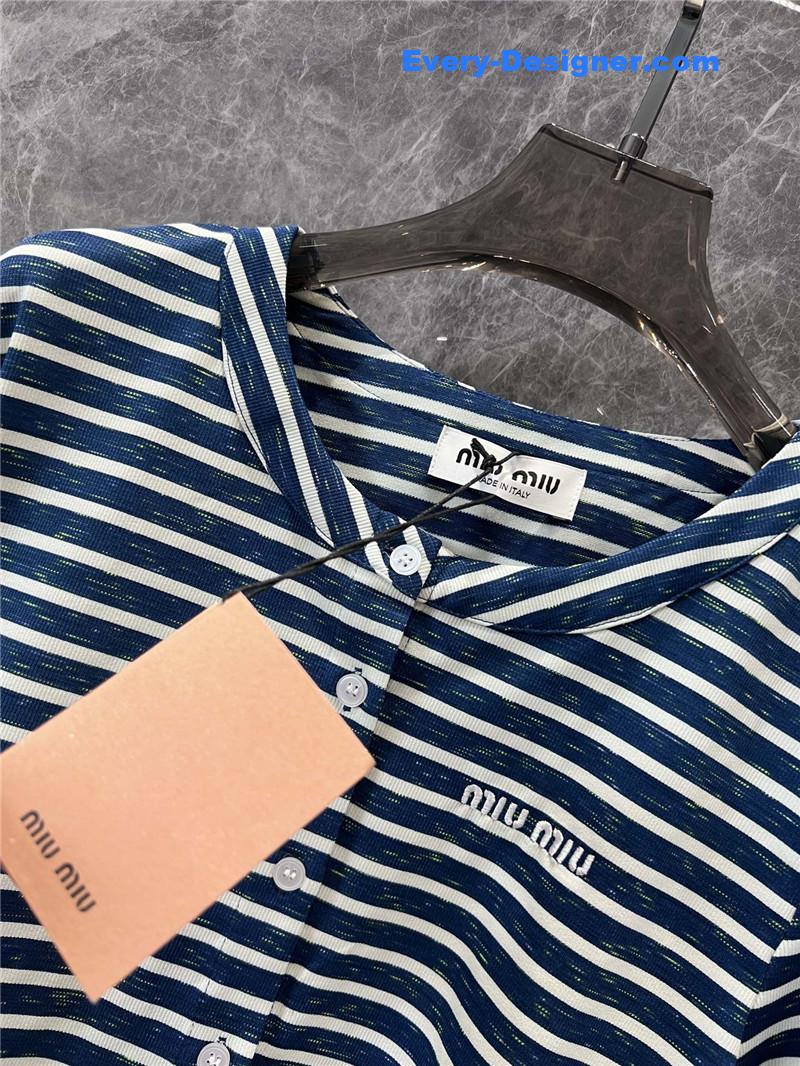 M1um1u striped single-breasted small coat replica designer clothes