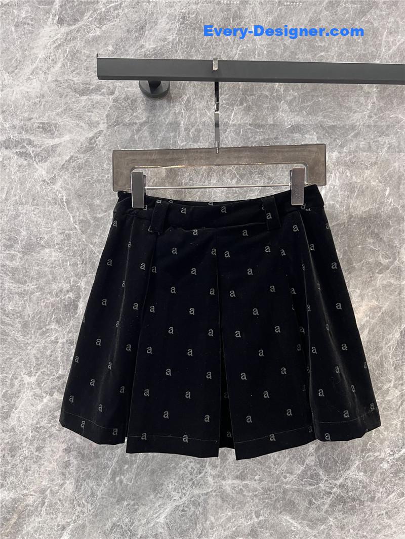 A1exa*der wang lettering metal button velvet culottes replica clothing
