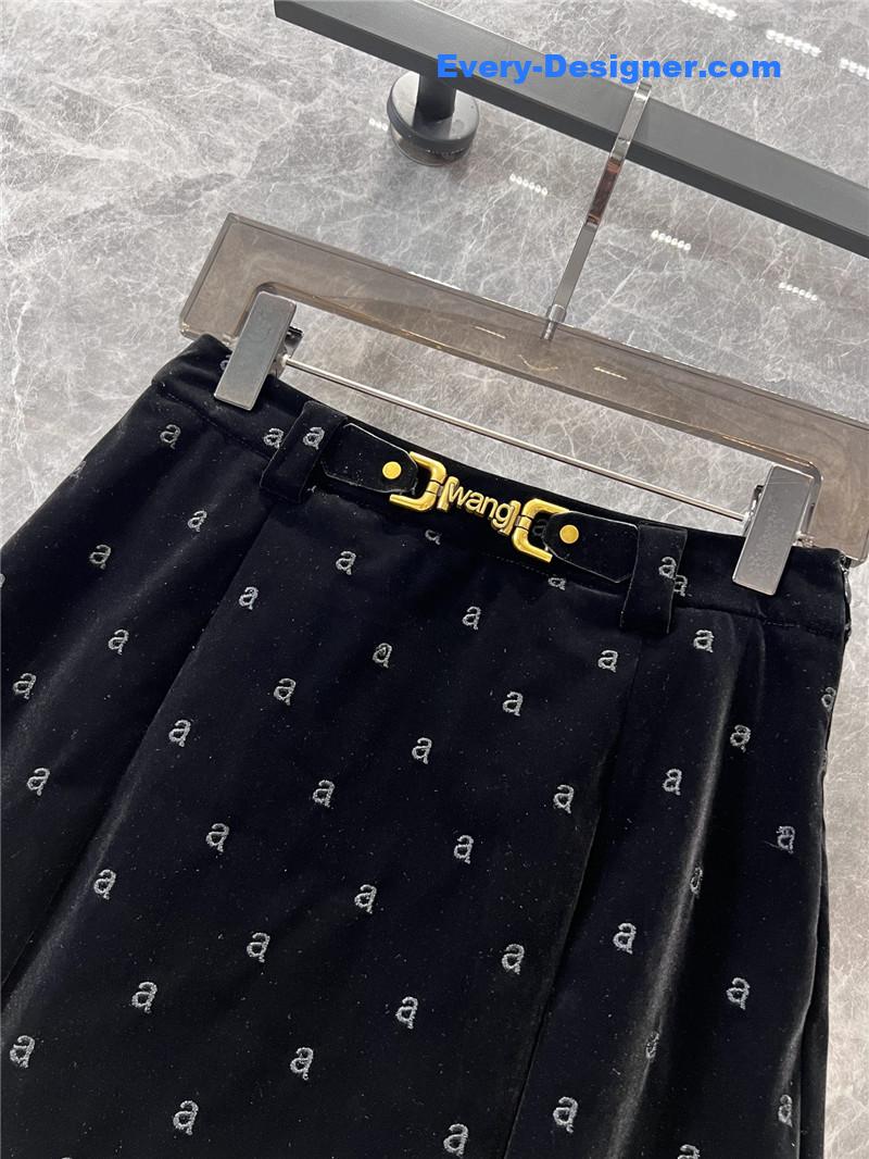 A1exa*der wang lettering metal button velvet culottes replica clothing