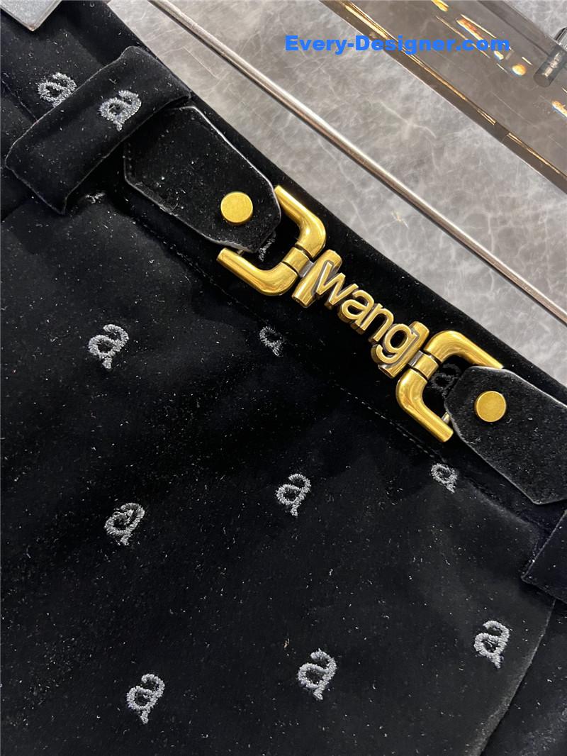 A1exa*der wang lettering metal button velvet culottes replica clothing