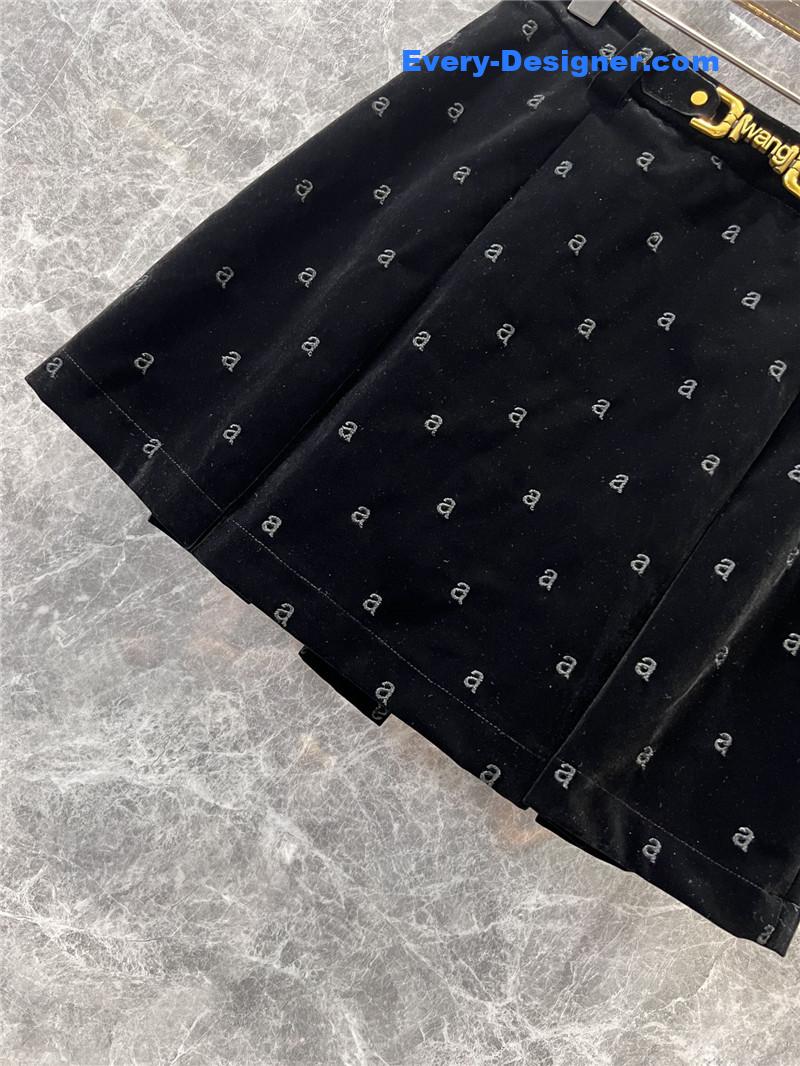 A1exa*der wang lettering metal button velvet culottes replica clothing