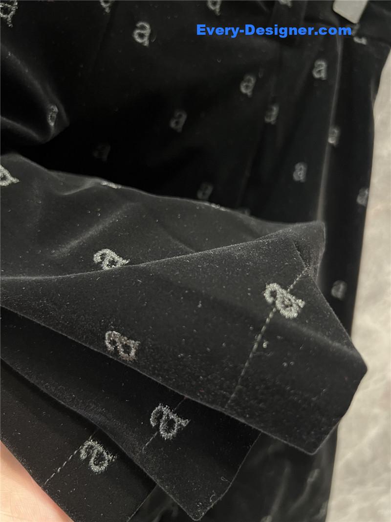 A1exa*der wang lettering metal button velvet culottes replica clothing