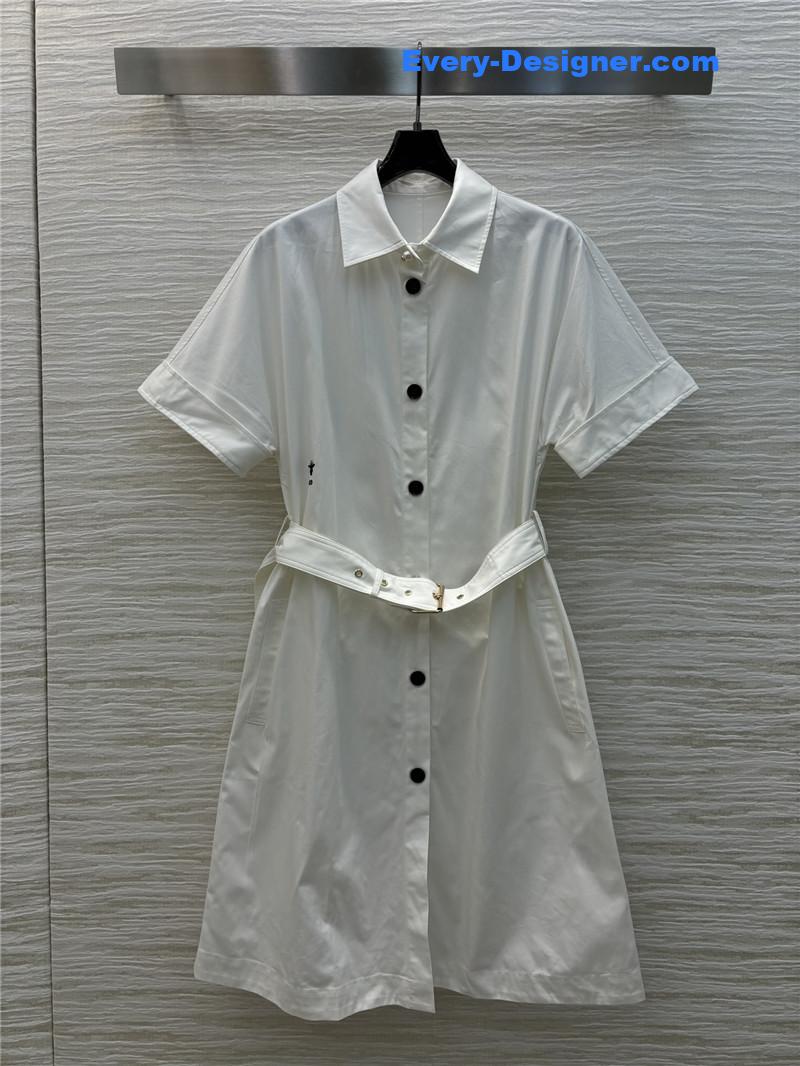 D10r lapel shirt-style button-down white dress replica clothes