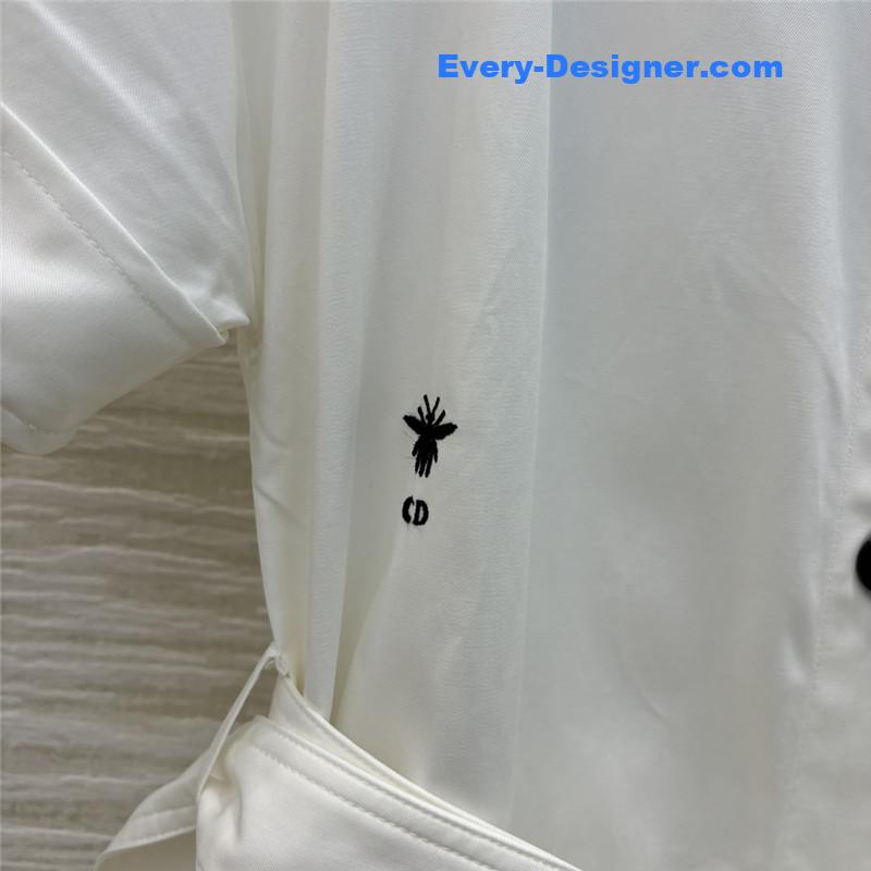D10r lapel shirt-style button-down white dress replica clothes