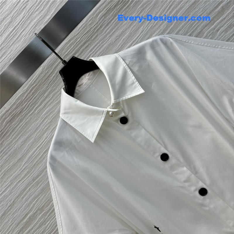 D10r lapel shirt-style button-down white dress replica clothes