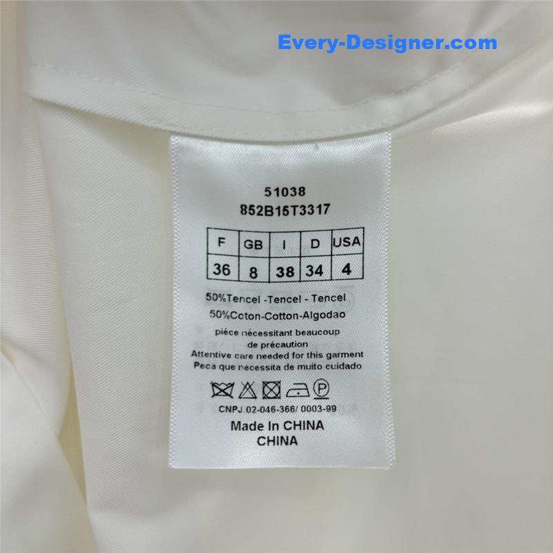 D10r lapel shirt-style button-down white dress replica clothes