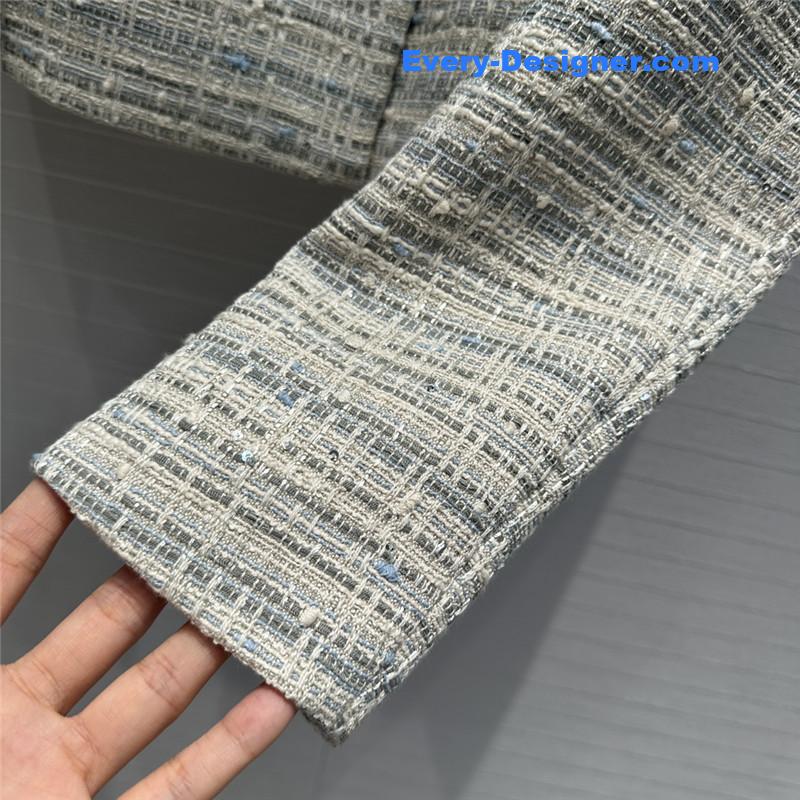 Va1e*ntin0 colorful blue sequin tweed small jacket replica clothes