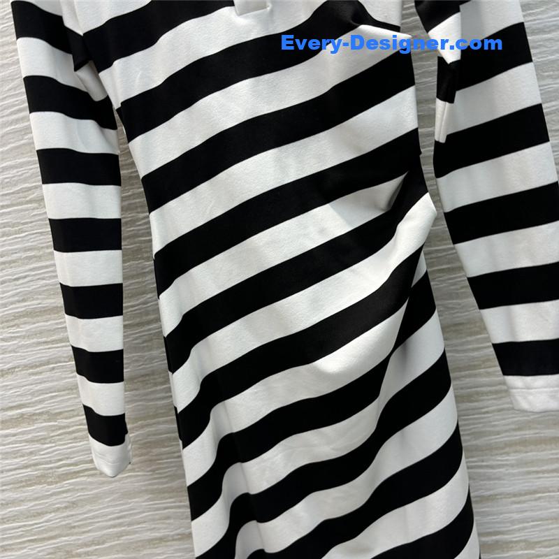 Ce1i*e polo collar horizontal striped dress replica clothes