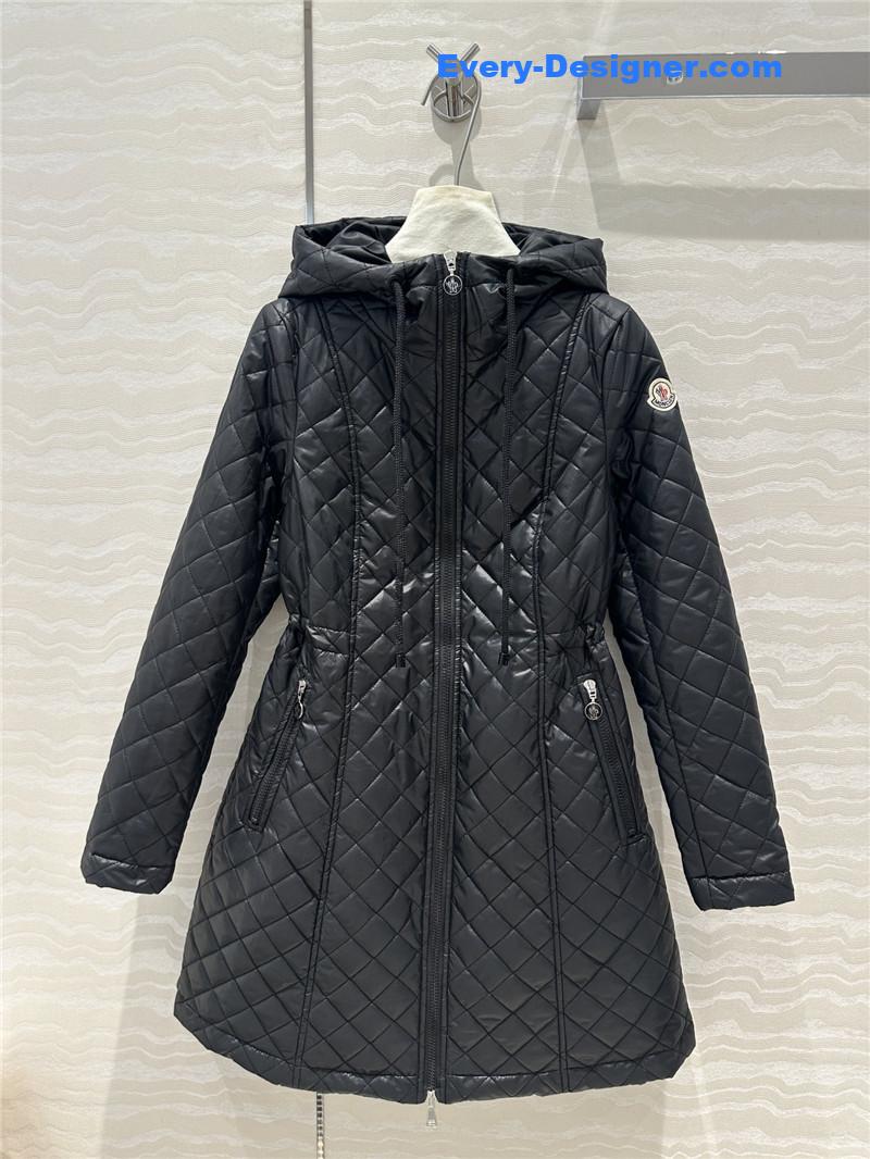 Moncler hooded long cotton coat replica clothing sites