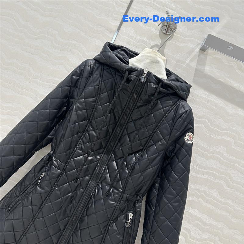 Moncler hooded long cotton coat replica clothing sites