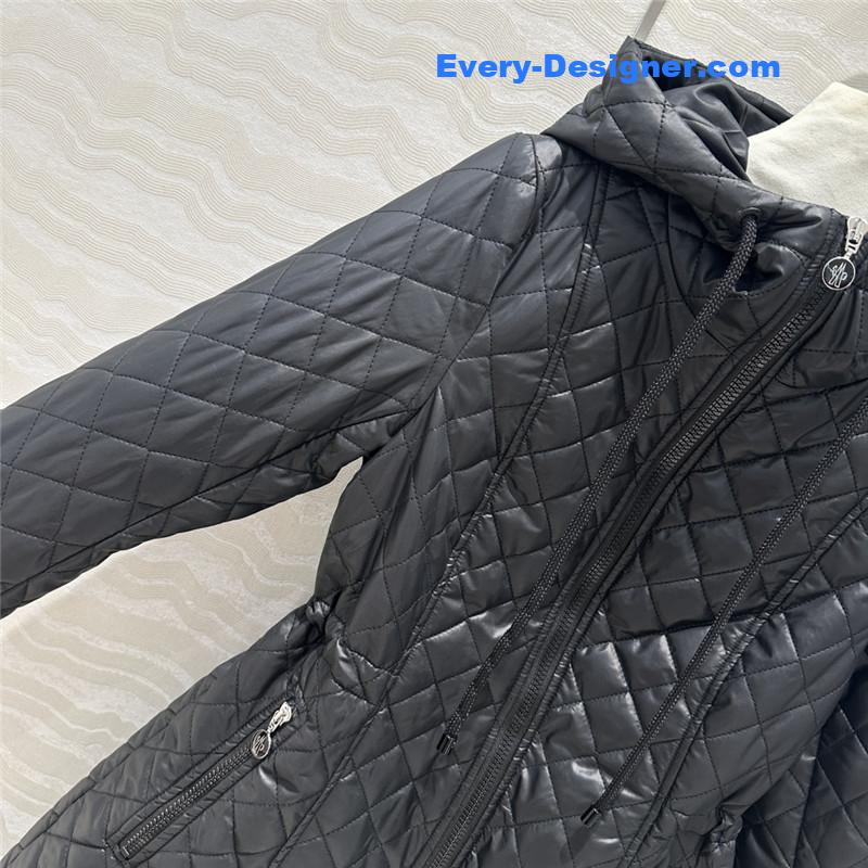 Moncler hooded long cotton coat replica clothing sites